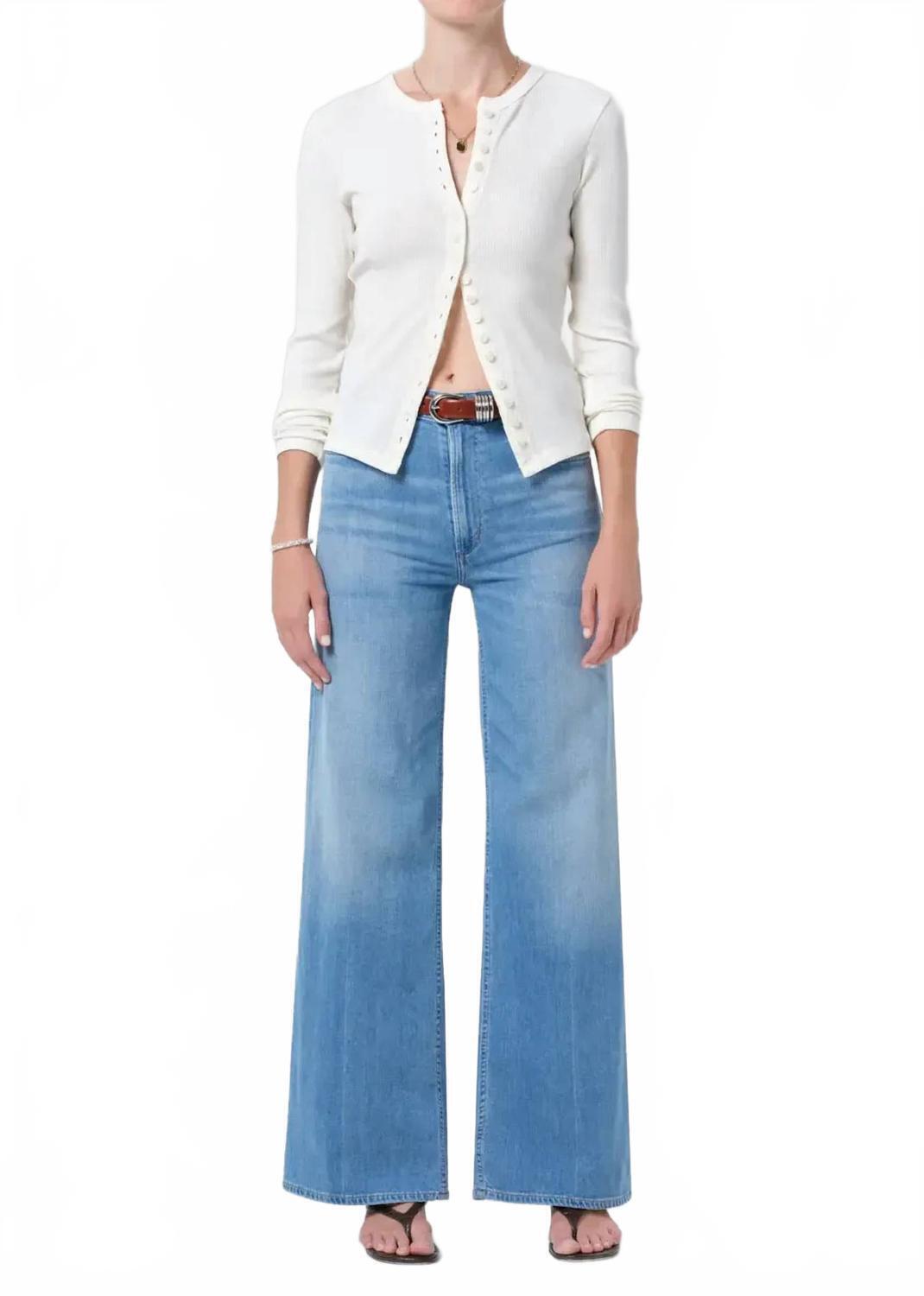 New Citizens Of Humanity Lyra Long Wide Leg Jeans In Canopy